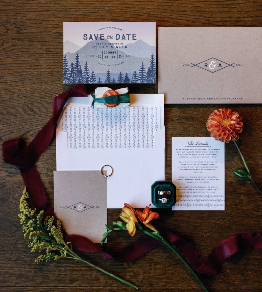 Breckenridge intimate wedding flat lay